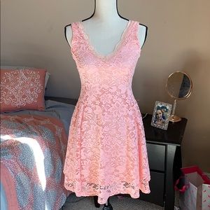 Gorgeous pink lace dress